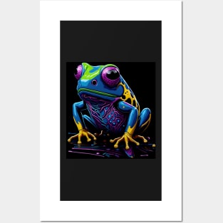 Splash Art of a Cute Colorful Frog Posters and Art